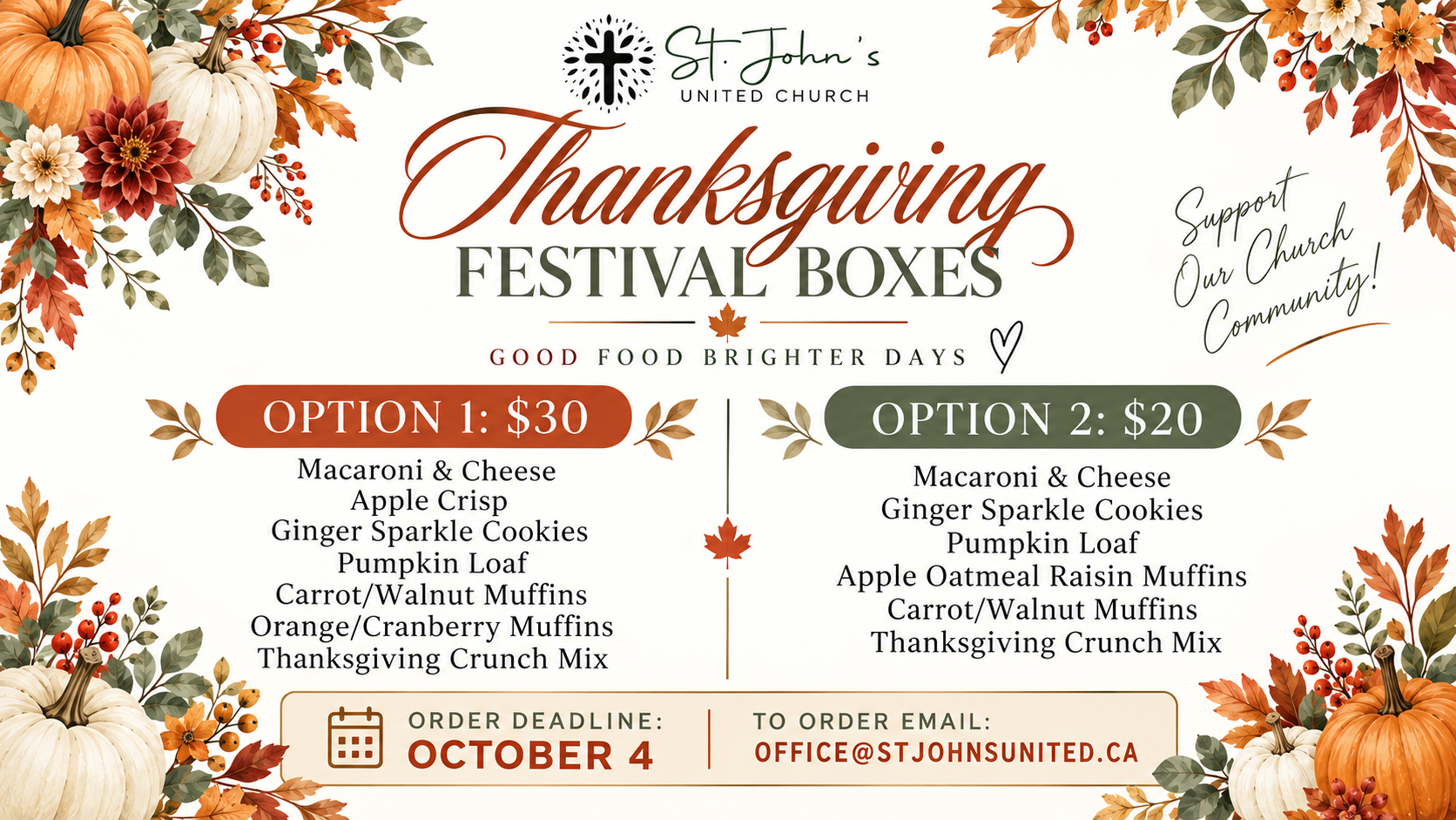 Thanksgiving Festival Bakery Boxes